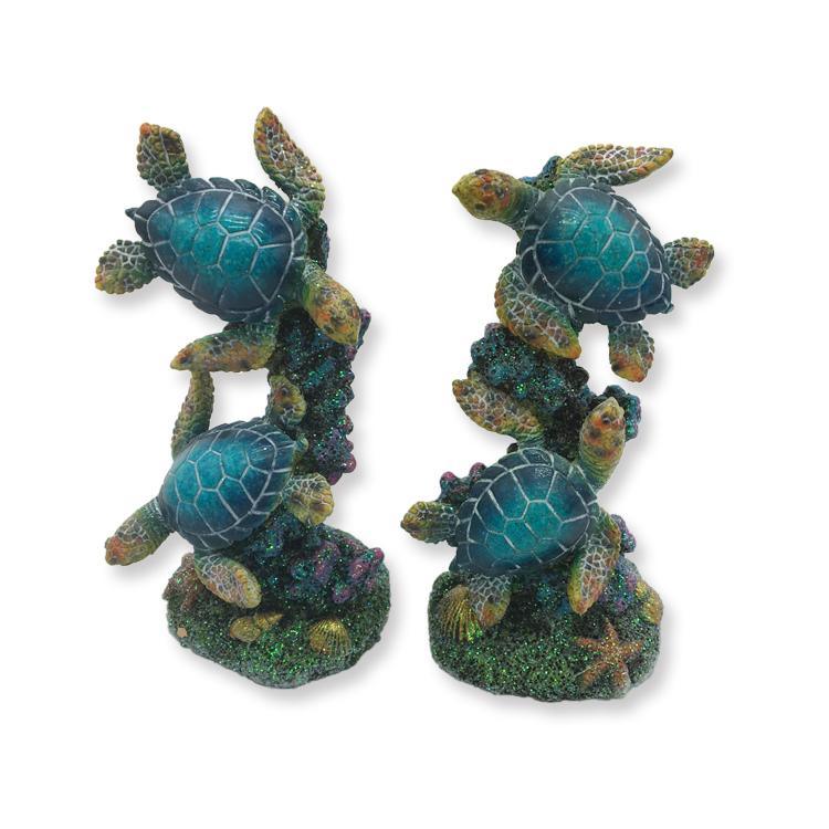 Wholesale Animal Statue Beach Blue Sea Turtle Resin Figurine for Home Decor