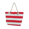 Custom Logo Women Beach Tote Bags Canvas Large Striped Beach Bag