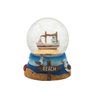 Factory Wholesale Nautical Beach Style Resin Sailboat Souvenir Snow Globe