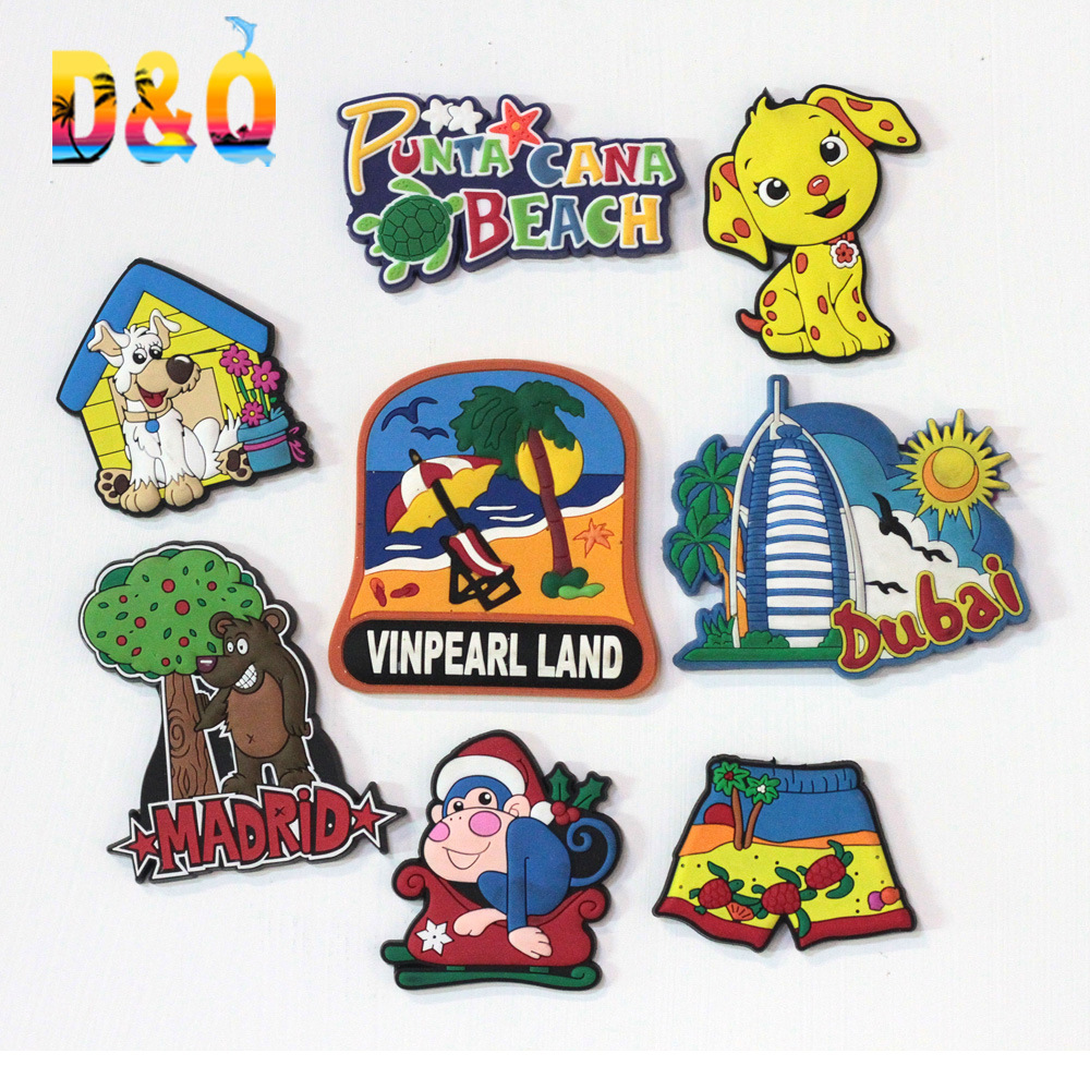 Wholesale Tourist Souvenir 3D Soft PVC Refrigerator Magnet Custom