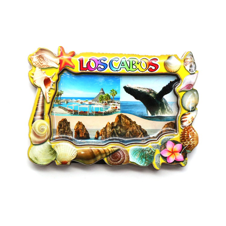 Custom Epoxy Wood Beach Tourist Souvenir Magnet Mexico Los Cabos Souvenirs Fridge Magnet