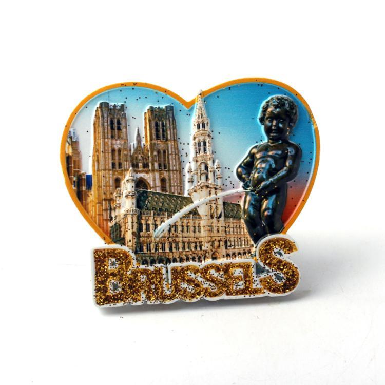 Resin 3D Printing Scenery Brussels Belgium Souvenir Fridge Magnet