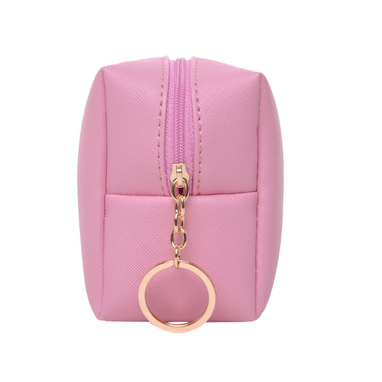 Wholesale Women Lady Pink Large Custom Leather Makeup Bag