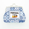 Custom Print PU Leather Coin Wallet Portugal Souvenir Coin Purse