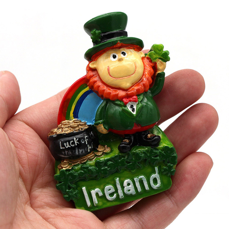 Wholesale St. Patrick Day Dublin Lucky of Irish Gift Resin 3D Ireland Souvenir Fridge Magnet