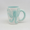 Hand Painted Beach Souvenir Ocean Animal 3D Ceramic Octopus Mug