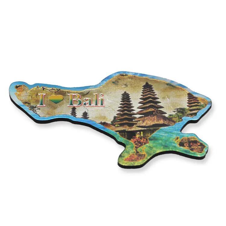 Wholesale Custom Beach Island Tourist Gift Foil Magnet Bali Souvenir Fridge Magnet