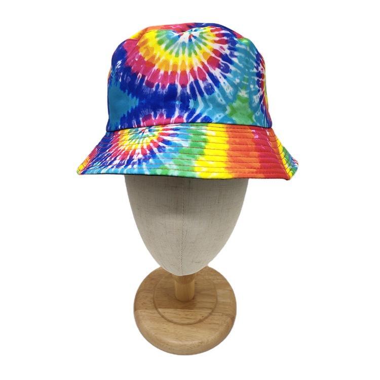 Wholesale New Fashion Colorful Summer Fisherman Hat Rainbow Tie Dye Bucket Hat