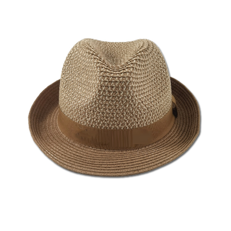 Wholesale Panama Fedora Straw Hat Men Beach Straw Caps with Custom Logo