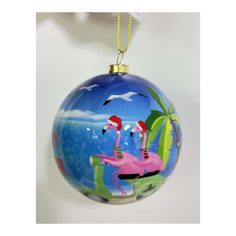 Custom Printing Beach Christmas Ornament Plastic Foam Christmas Ball