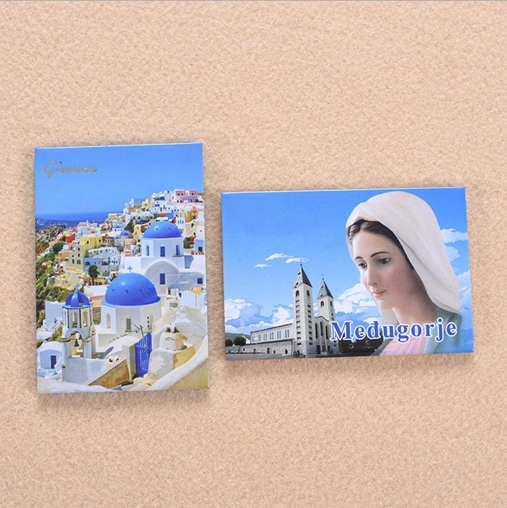 Wholesale Factory Custom City Design Promotional Gifts Souvenirs Tourist Gift Photo Tin Fridge Magnet