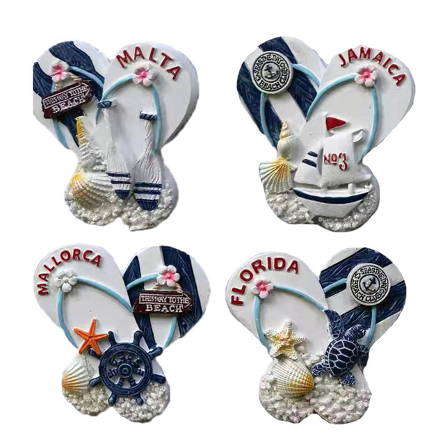 Factory Custom Resin Hand Printing Tourist Nautical Turtle Malta Souvenirs Fridge Magnet