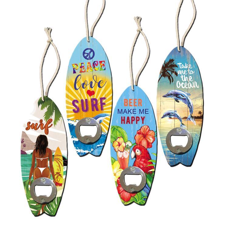 Custom Shape Beach Souvenir Wood Dolphin Magnet Bottle Opener