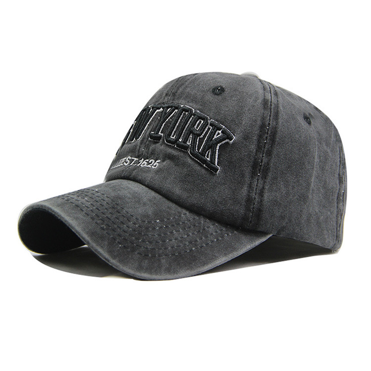 Custom Logo Washed Distressed Patch Embroidered Baseball Cap