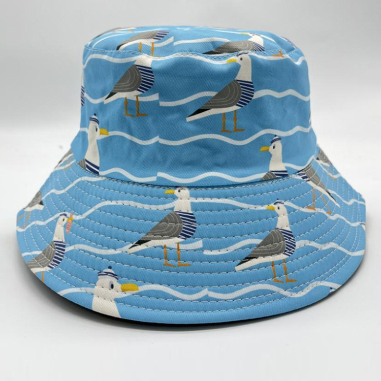 Wholesale Sunshade Fisherman Custom Printed Striped Bucket Hat