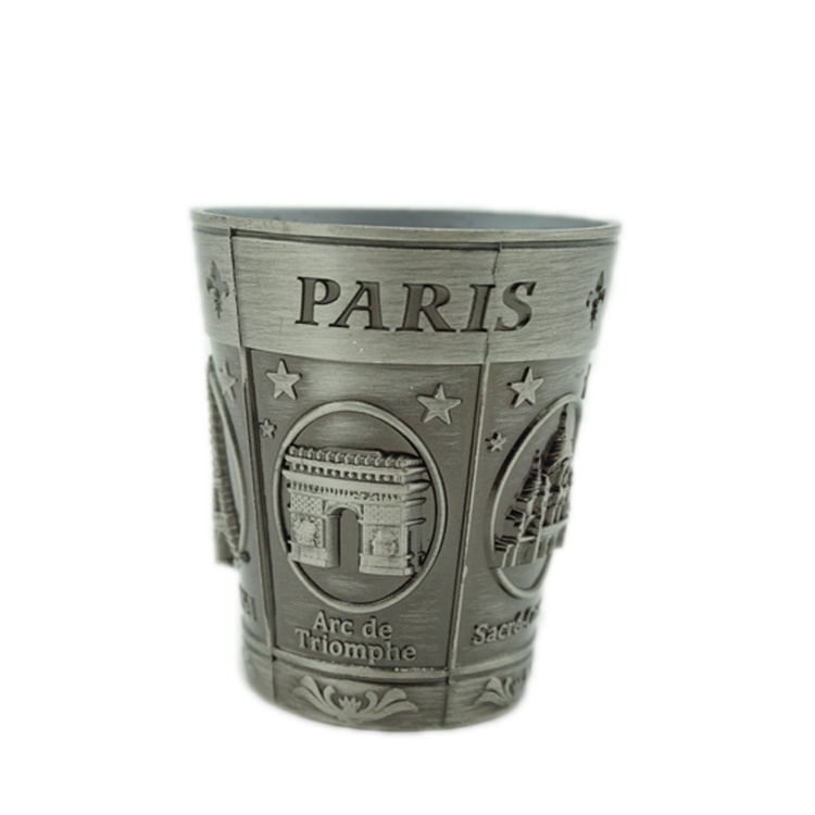 Custom Logo 3D Engraving Tourist Souvenir Metal Shot Glass