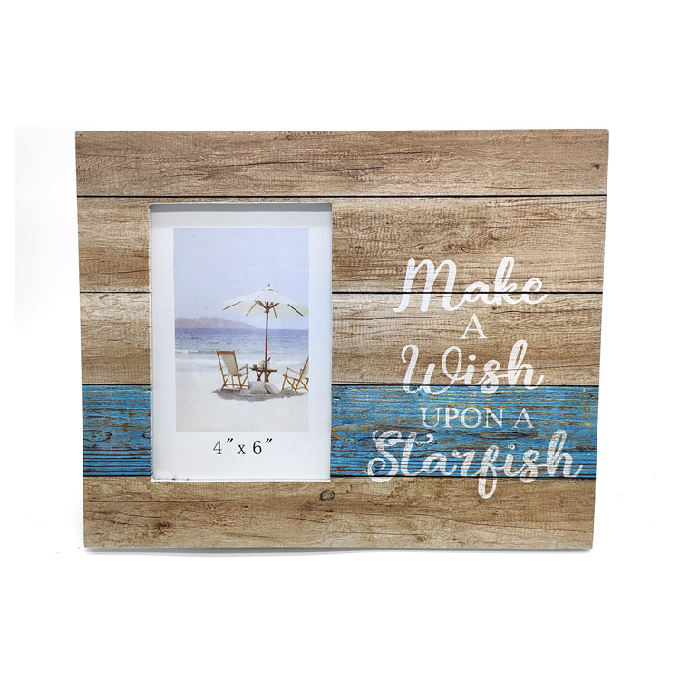 Wholesae Custom MDF Large 4X6 Beach Souvenir Distressed Wood Vintage Picture Frames