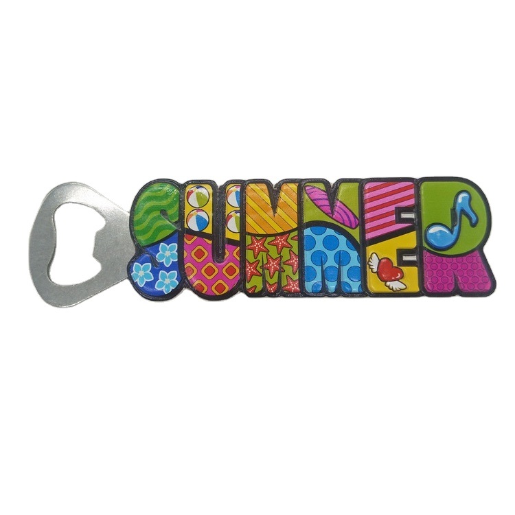 Custom Letter Shape Tourist Souvenir Polyresin Bottle Opener