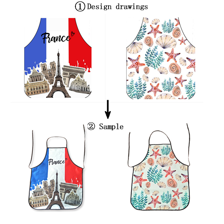 Cotton Polyester Cooking Kitchen Tourist Souvenir Apron Custom Logo