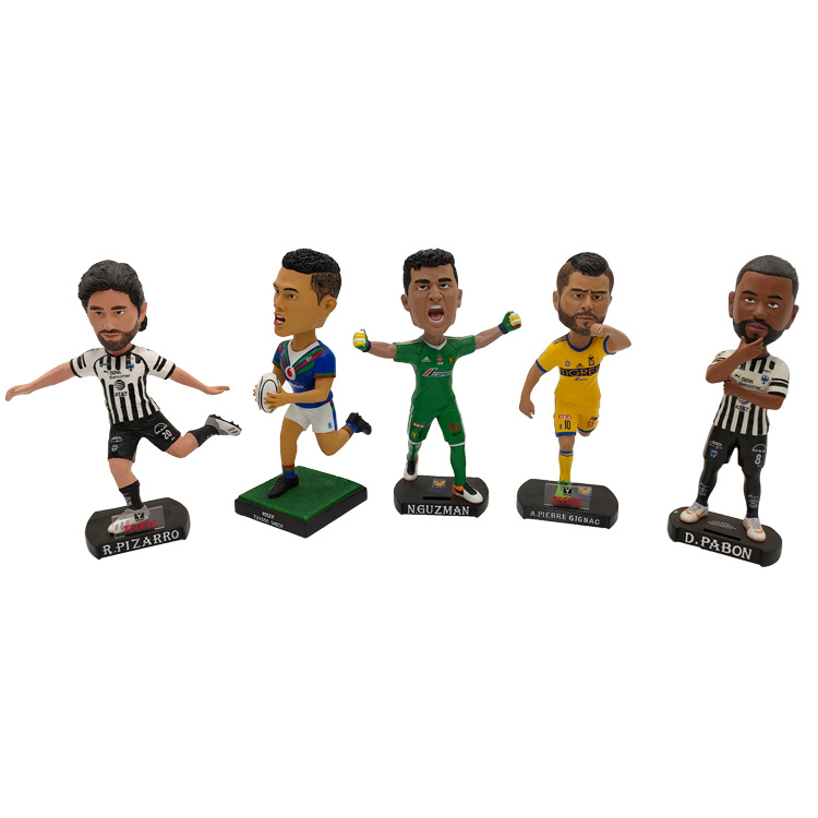 Resin Action Figures Soccer Player Custom Bobble Head Dolls