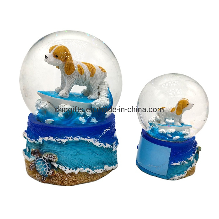 Resin Turtle Figurine Collectible Marine Life Snow Globe with Sea Turtle Statue