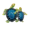 Home Decor Resin Large Full Color Printed Blue Sea Turtle Statue for Beach Souvenir