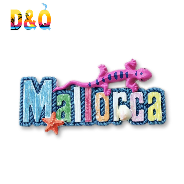 Custom Logo Resin Letter Souvenir Magnet Beach Tourist Mallorca Souvenir Fridge Magnet