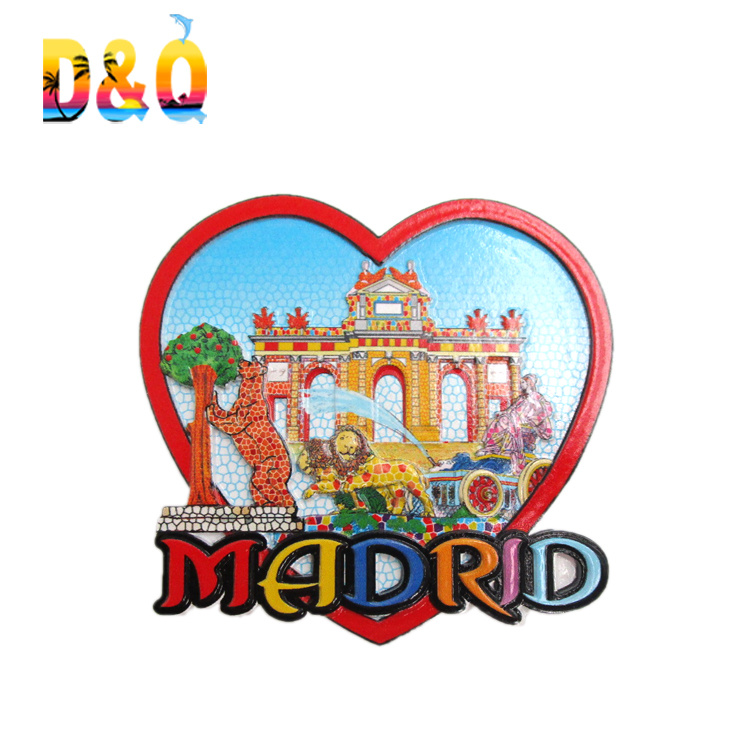 Custom Printing Spain Tourism Gift Resin Souvenir Magnet Madrid Souvenir Fridge Magnet