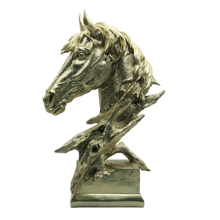 Retro Style Home Decoration Horse Head Statue Resin Ornaments Home Crafts