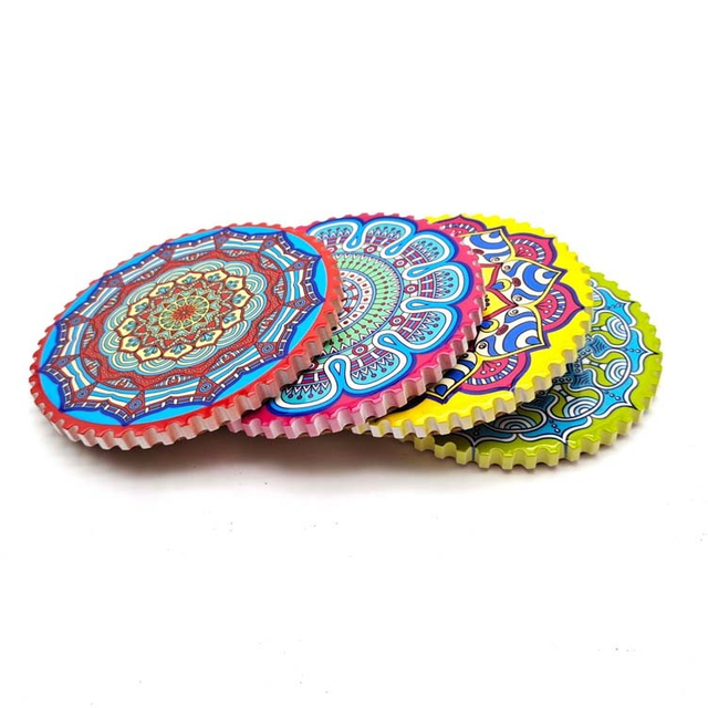 2022 Amazon Hotsale Ceramic Round Coaster Mandala Design Custom Sublimation Coasters