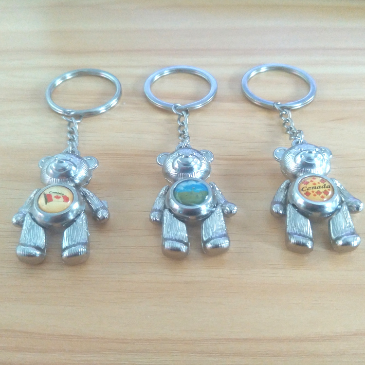 Souvenir 3D Bear Key Chain Custom Metal Alloy Bear Keychain