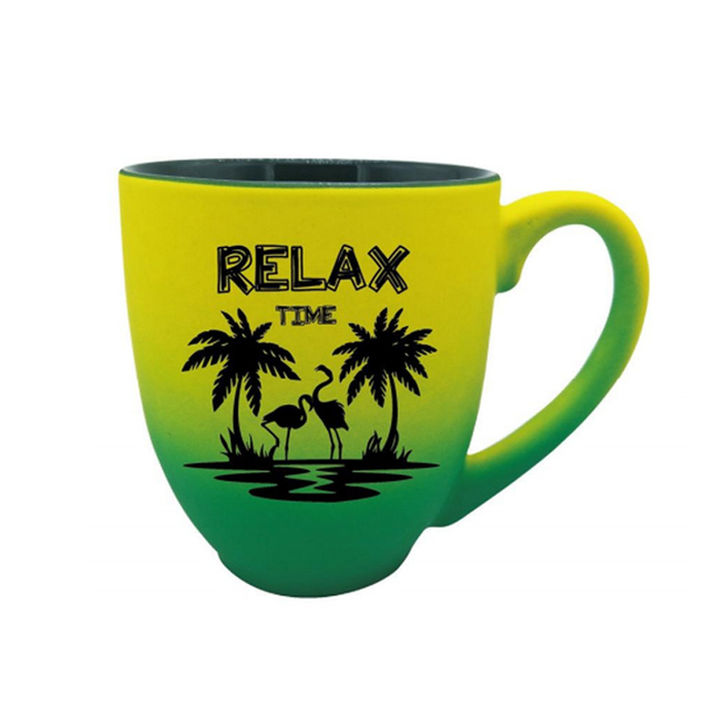 Custom Logo Gradient Color Soft Touch Caribbean Beach Souvenir Mug
