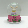 Custom Resin Animal Rabbit Snow Globe Easter Snow Globe for Easter Holiday Gifts