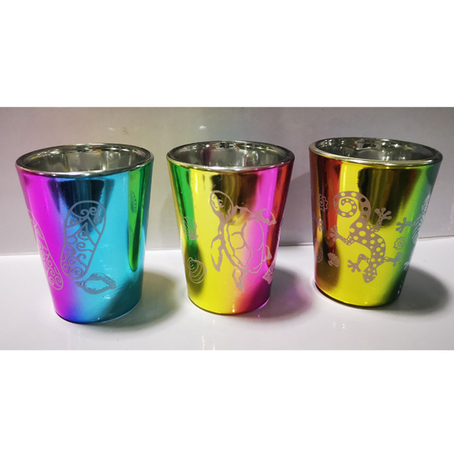 Custom Decal Design Souvenir Electroplate Color Shot Glass