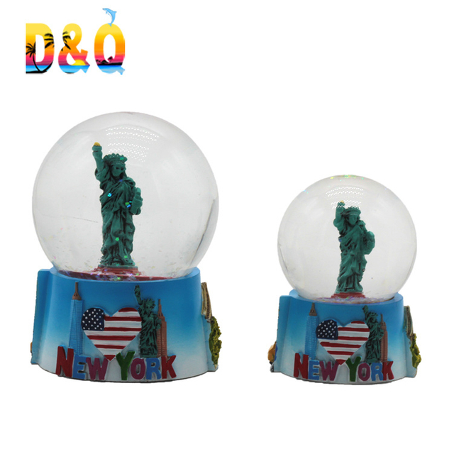 Custom Polyresin Water Ball New York Souvenir Gift Statue of Liberty Resin Snow Globe