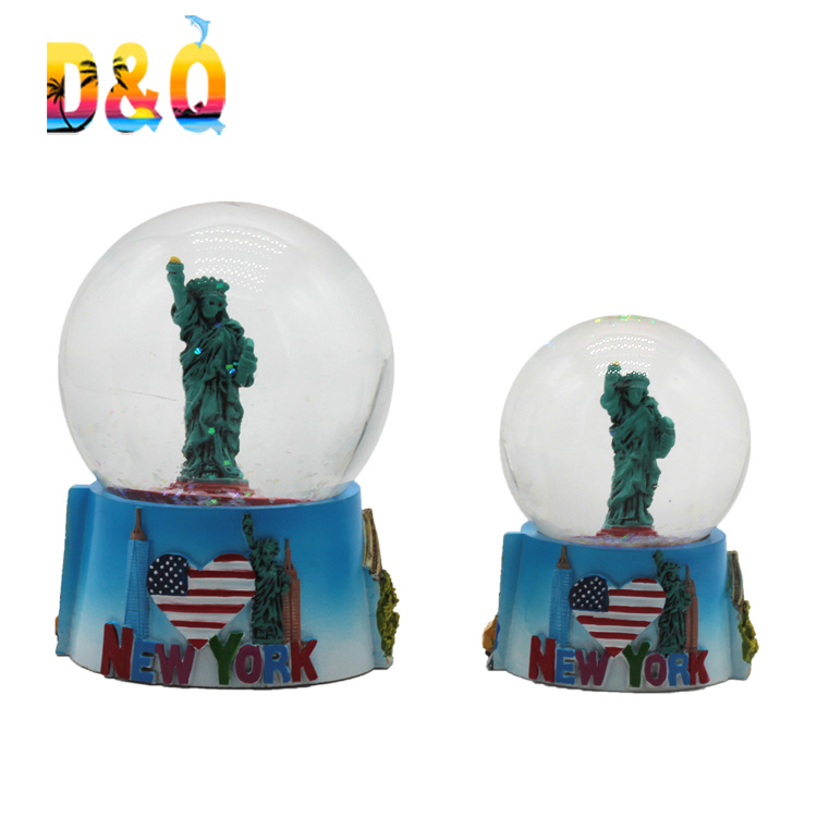 Custom Polyresin Water Ball New York Souvenir Gift Statue of Liberty Resin Snow Globe