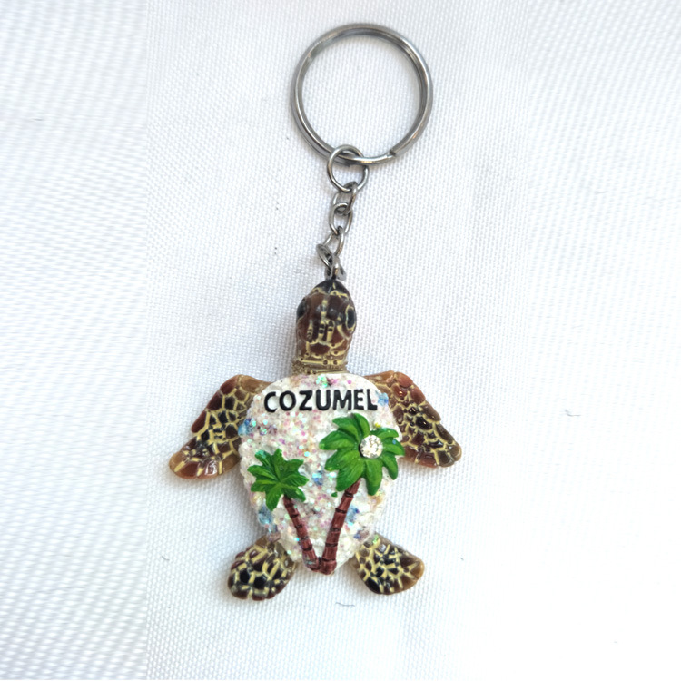 Custom Beach Tourist Souvenir Resin Turtle Keychain