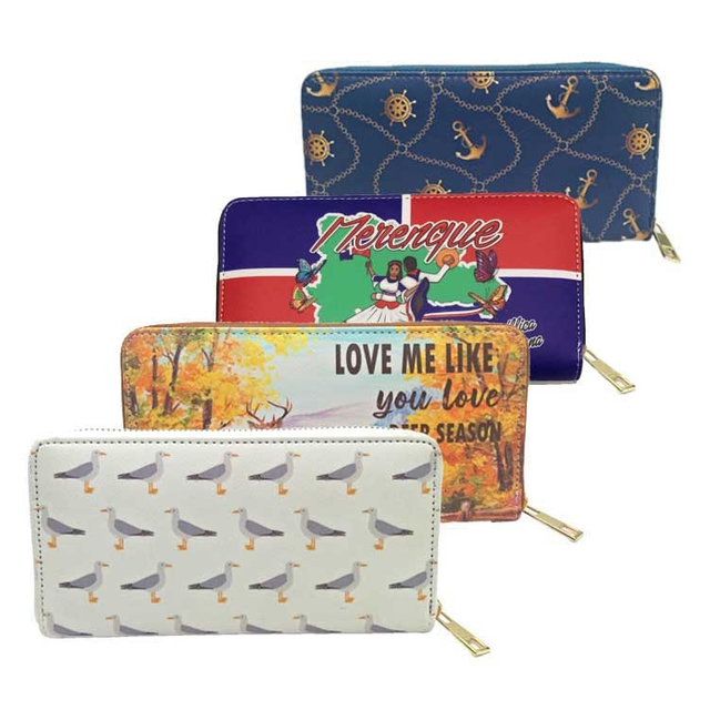 Custom Print Wallet Women Tropical Animal Long PU Leather Wallets Festival Travel Designer Ladies Wallets