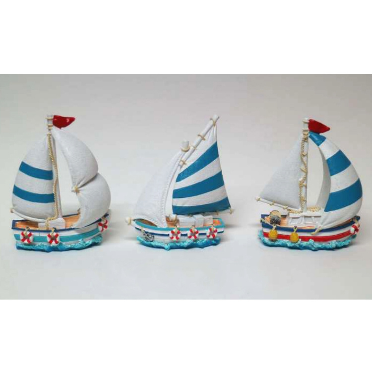 Nautical Craft Souvenir Small Mediterranean Resin Sailboat Ornaments