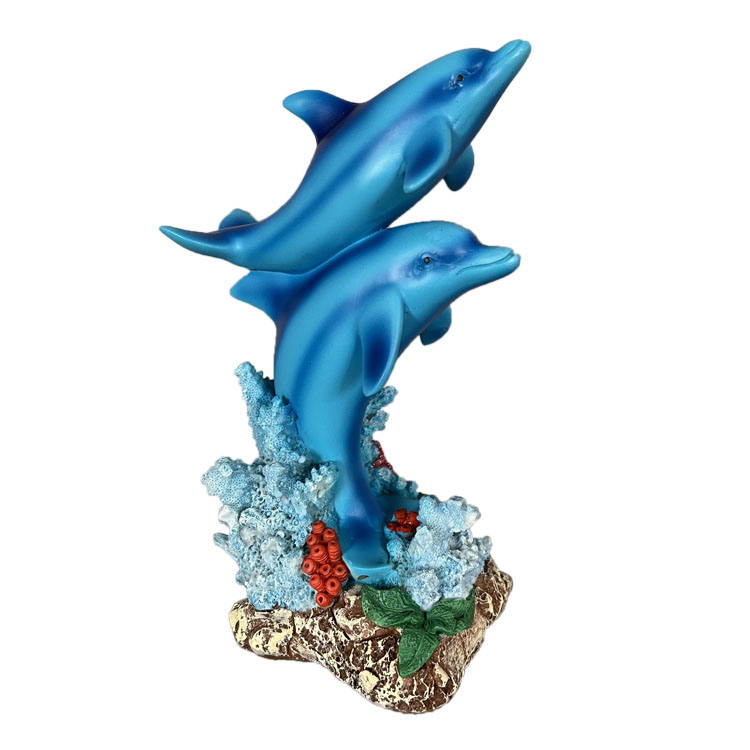 Sea World Souvenir Resin Dolphin Snow Globe Coral Reefs Statue Nautical Ocean Marine Decor Figurine