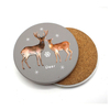 Custom Printing Cartoon Round Cork Christmas Coaster for Drinks