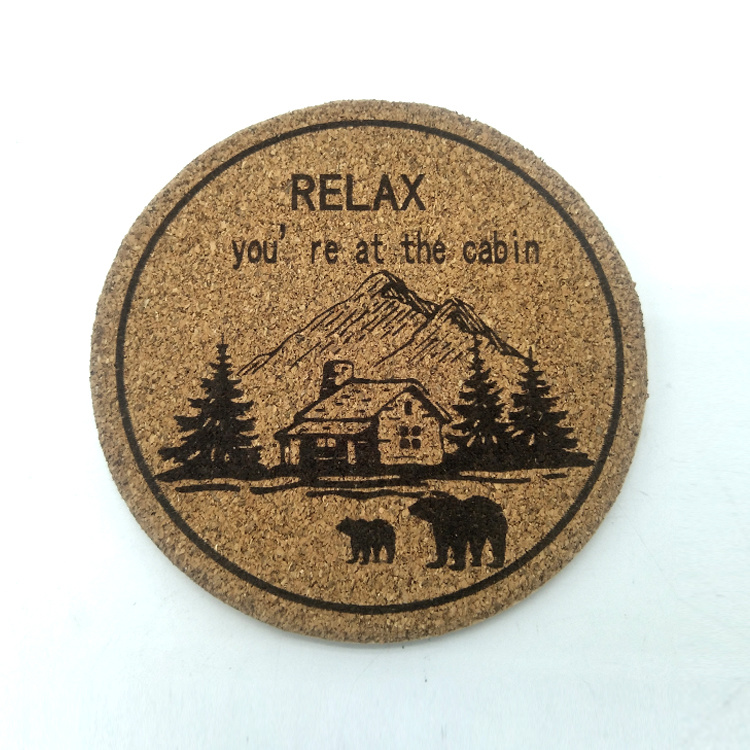 Wholesale Bulk Beer Custom Round Soft Wood Drink Blank MDF Cork Coaster with Holder Set for Drink