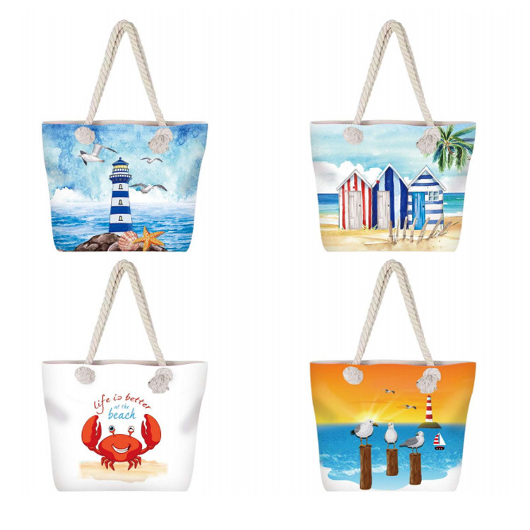 Wholesale Eiffel Tower Print Women′s Shoulder Bag Travel Souvenirs Paris Tote Bag