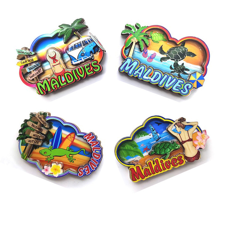 Customized Beach Souvenir Wood Coral Magnet Maldives Souvenir