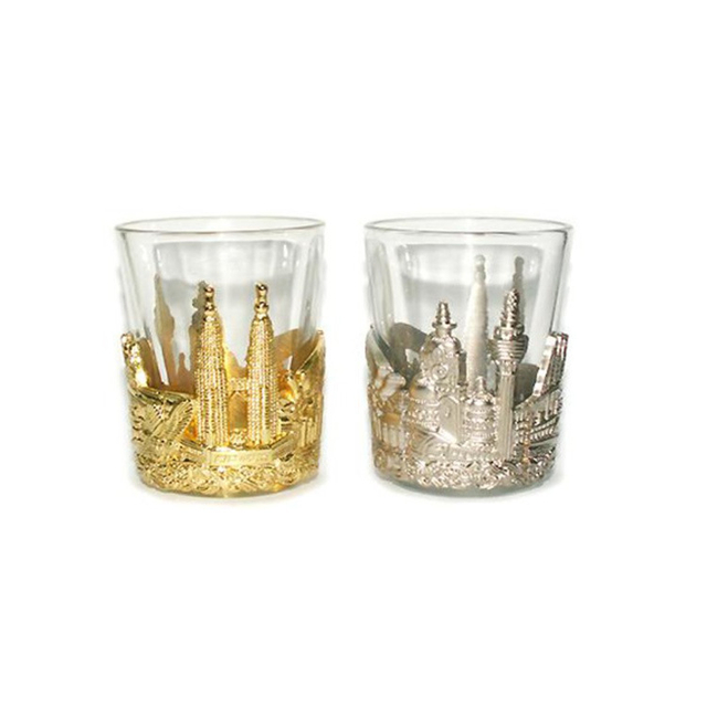 Custom Metal Tourist Souvenir Silver Color Gold Shot Glass