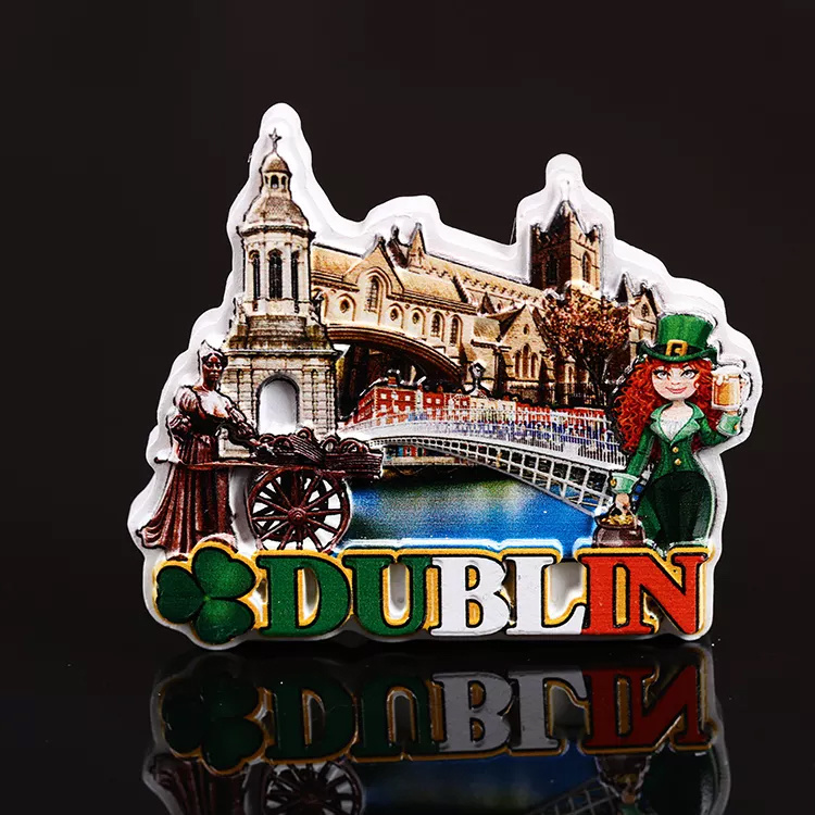 Resin Printing Tourist Travel Souvenir Gift Ireland Dublin Souvenir Fridge Magnet