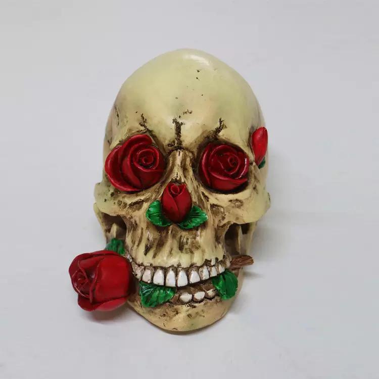 Creative Custom Resin Craft Pirate Skull Head Statue Halloween Day Personalized Decoration