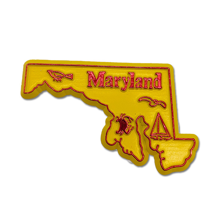 Customized Crab Map Shape Tourist Souvenir Maryland Rubber Fridge Magnet