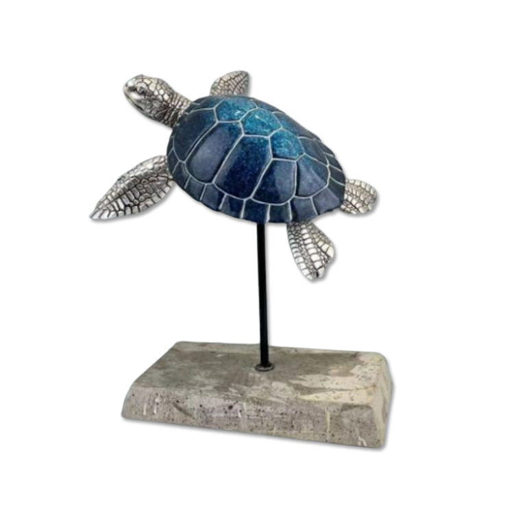 Sea Turtle Coral Resin Figurine Statue Ocean Marine Decor