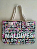 China Factory Beach Souvenir Casual Canvas Tote Bag Maldives Bahamas Beach Bag Custom Logo